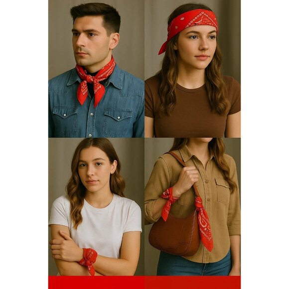 Pink Purple Gray Colorful Bandanas 21x21 Inch Square Western Style - Picture 9 of 9